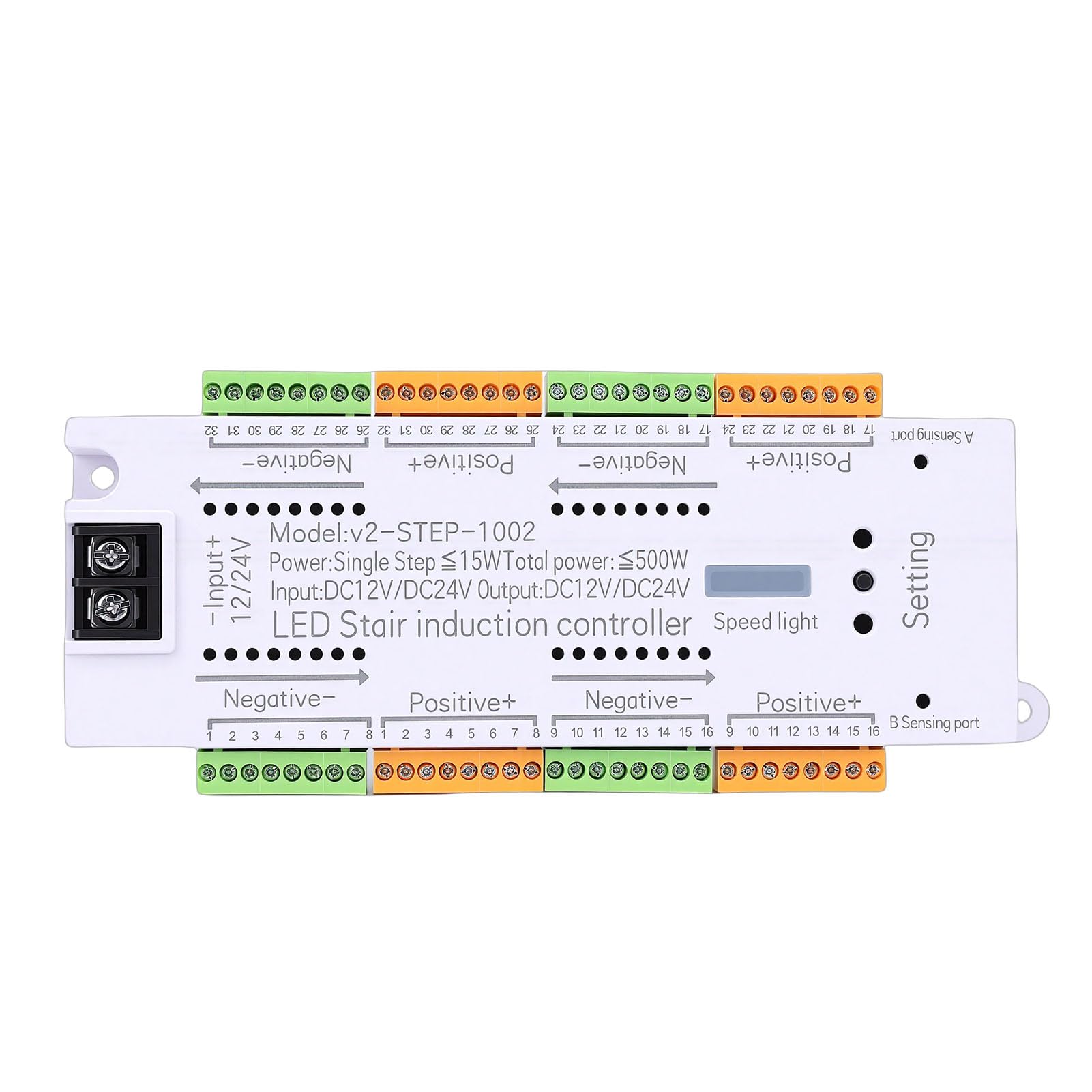 Fabater Controller Luci Scale LED con Sensore di Movimento, Controller Automatico Luci Scale a 32 con velocità Regolabile, Rilevamento Intelligente del Movimento per Illuminazione di Negozi di Negozi
