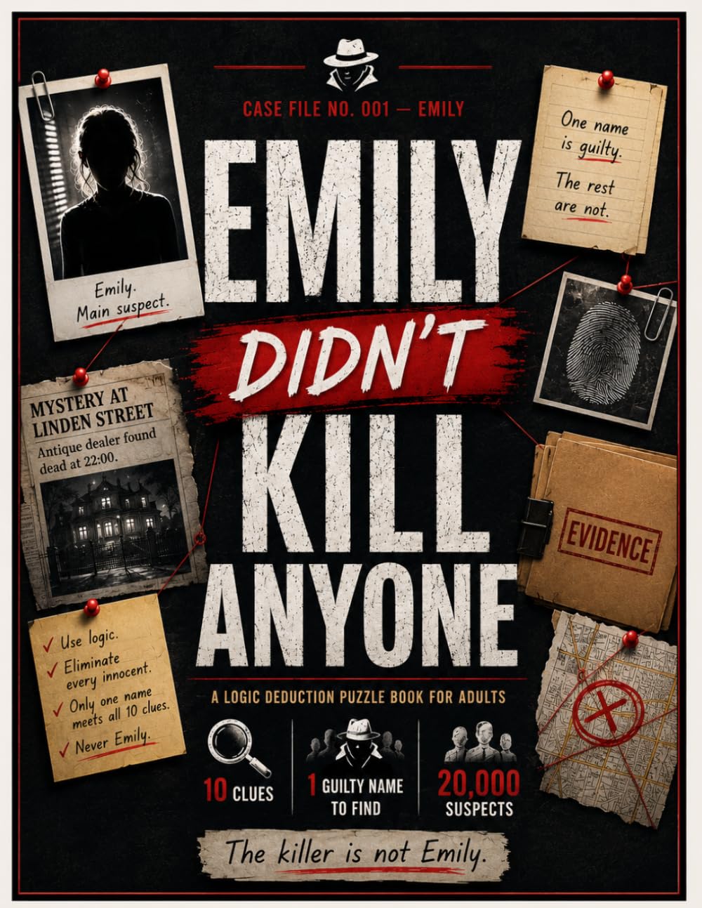 EmiIIy Didn't Kill Anyone: A Detective Logic Puzzle Book for Adults — 20,000 Suspects, 10 Clues, One Guilty Name