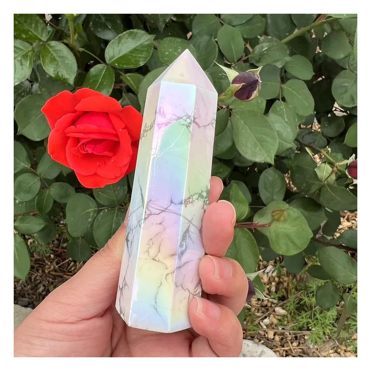 Piedra turquesa natural contra ambientes apagados con varita punto cristal decorativa LQYXGS