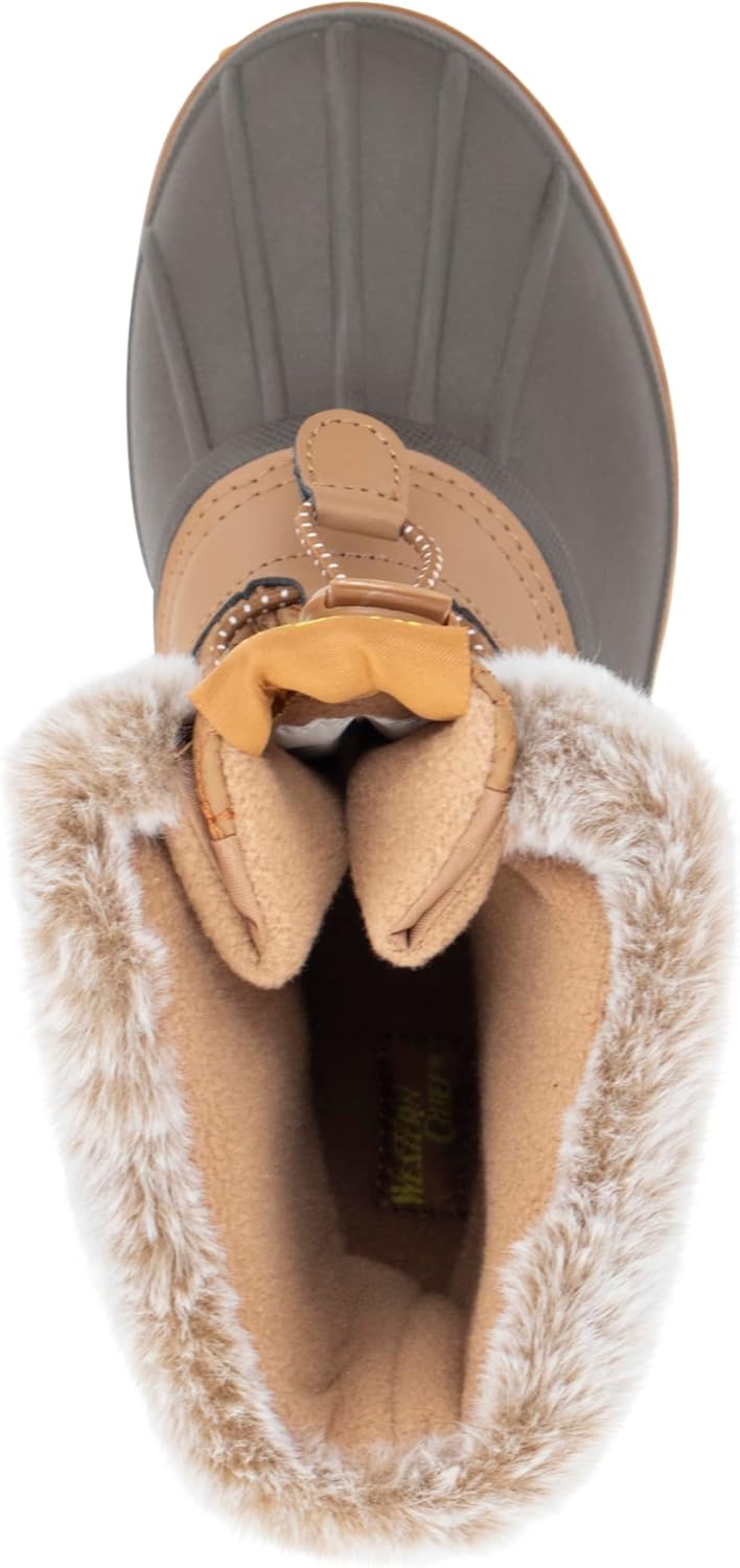 Western Chief Womens Polar Waterproof Insulated Ankle Snow Boot with Faux Fur Collar and Memory Foam Insole
