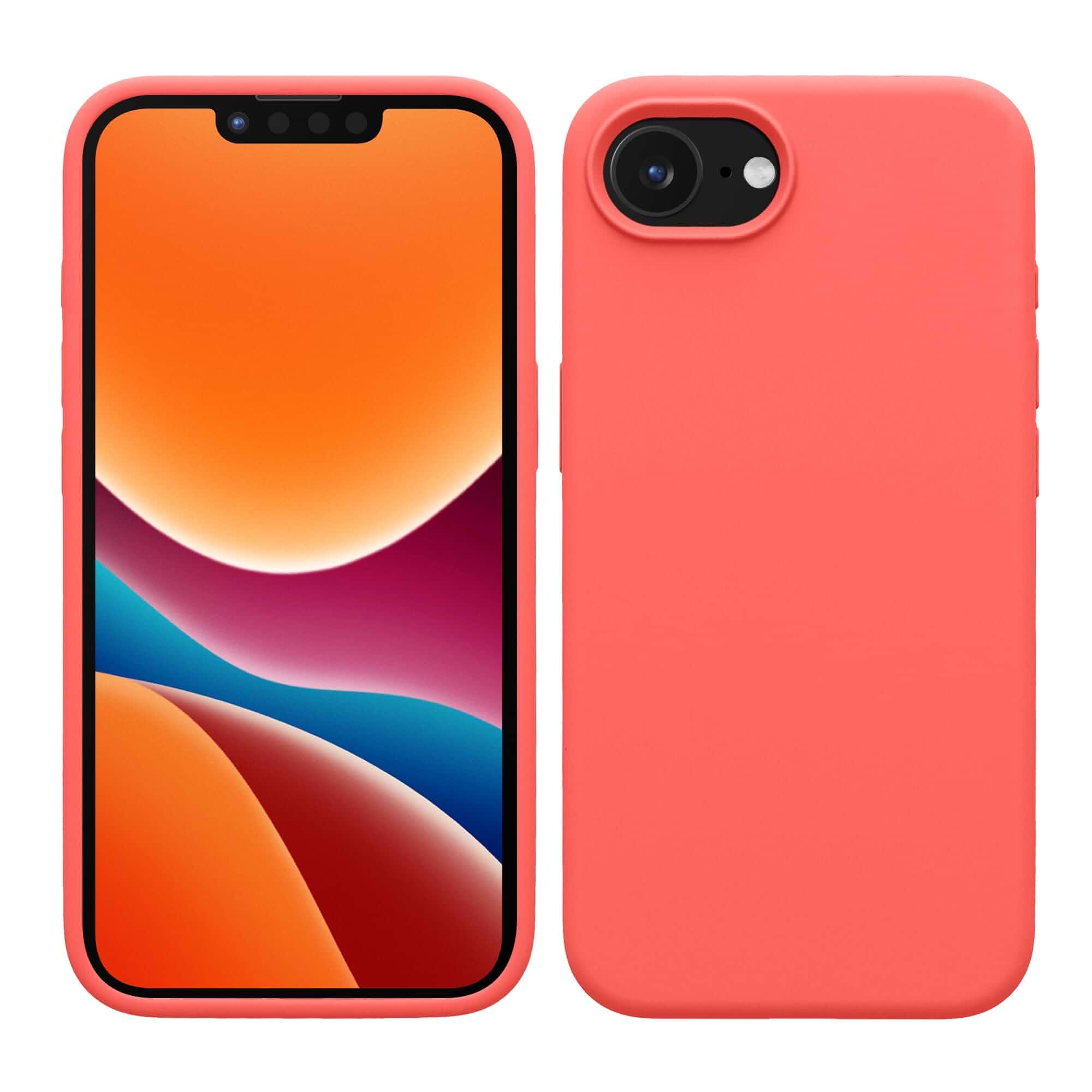 kwmobile Case Compatible with Apple iPhone 17e / iPhone 16e Case - TPU Silicone Phone Cover with Soft Finish - Neon Coral
