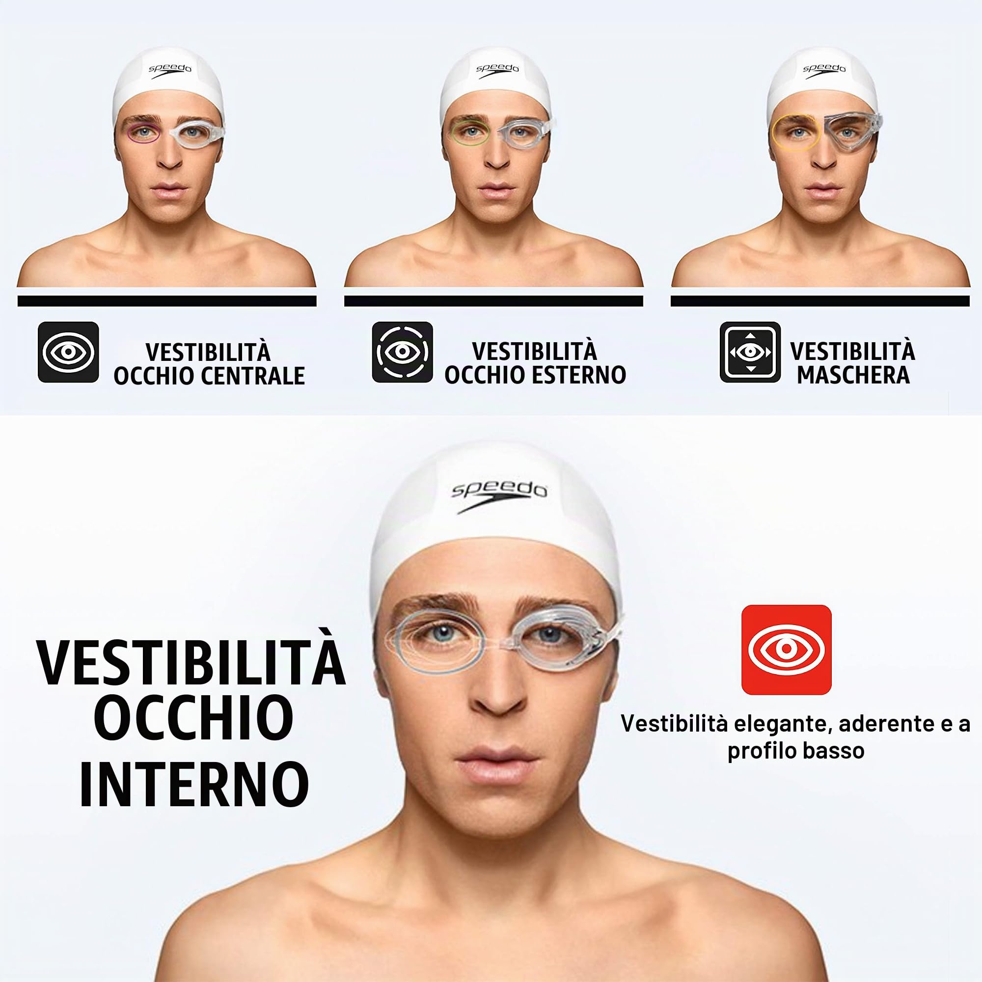 Speedo Vanquisher 2.0 Mirrored Swim-Swimming Racing Goggles-Silver Anti-Fog