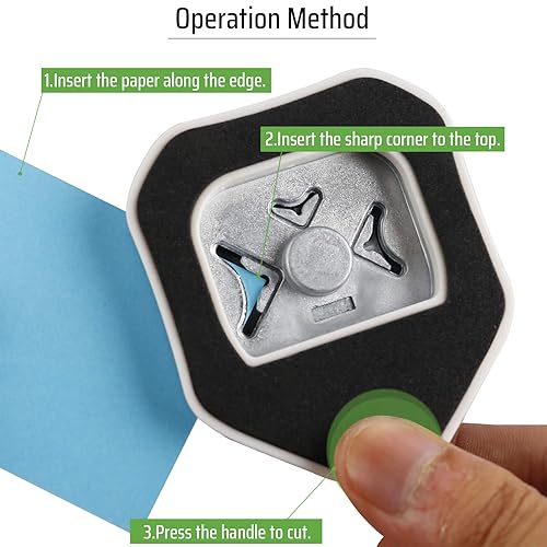 Miniatura 5 de MyArTool Perforadora de esquina 3 en 1, 0.157 in, 0.276 in, 0.394 in, cortador de esquina de 3 vías para manualidades de papel, laminado, proyectos