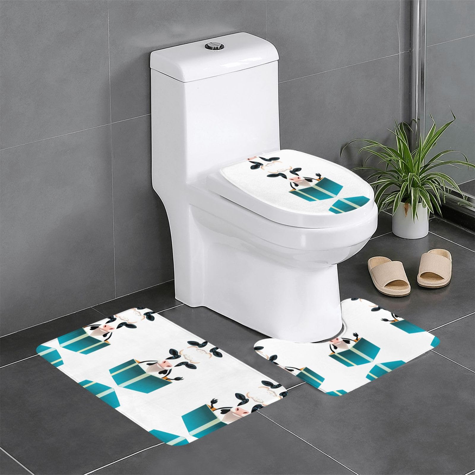 Tapis de salle de bain antidérapants WHJDPP boîte cadeau 3 pièces