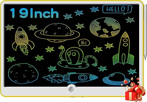 Miniatura 7 de Tableta de escritura LCD para niños a partir de 3 años, tablero de garabatos colorido de 19 pulgadas, recargable y llave de eliminación táctil,