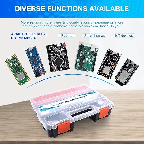 Miniatura 3 de GeeekPi Ultimate Starter Kit viene con Raspberry Pi Pico w, UNO R3, Mega2560, ESP32-WROVER, módulo de placa de sensor ESP8266 para principiantes de