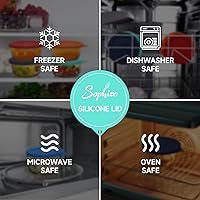 Vista 5 de Sophico 2 Cup Round Silicone Storage Cover Lids Replacement for Pyrex 7200-PC and Anchor Hocking Glass Bowls (Container not Included) (MIX-6pack)