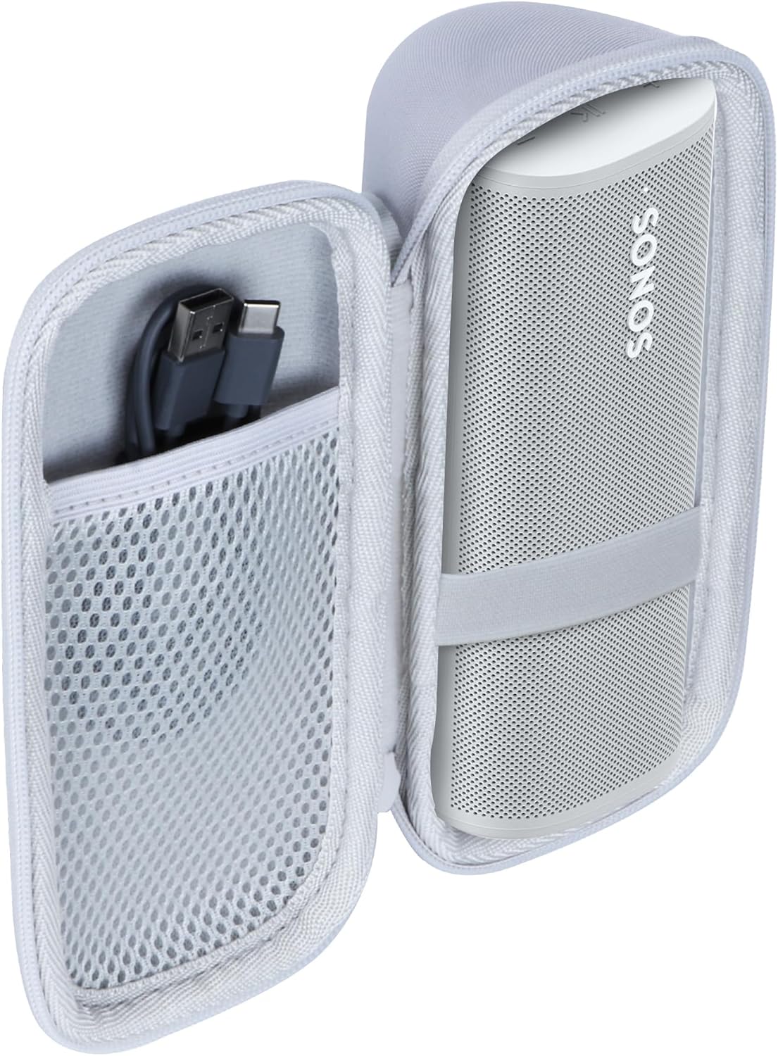 Hard Case Compatible with Sonos Roam 2 / Sonos Roam/Sonos Roam SL Portable Waterproof Speaker (Off White Case) - Image 2