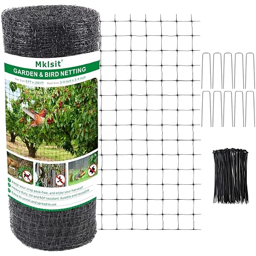 Deer Netting Fence, 8ft x 100ft Bird Netting Heavy Duty Garden Netting for Garden Protection Fruit Trees Vegetable Plants Against Birds, Deer and Other Animals