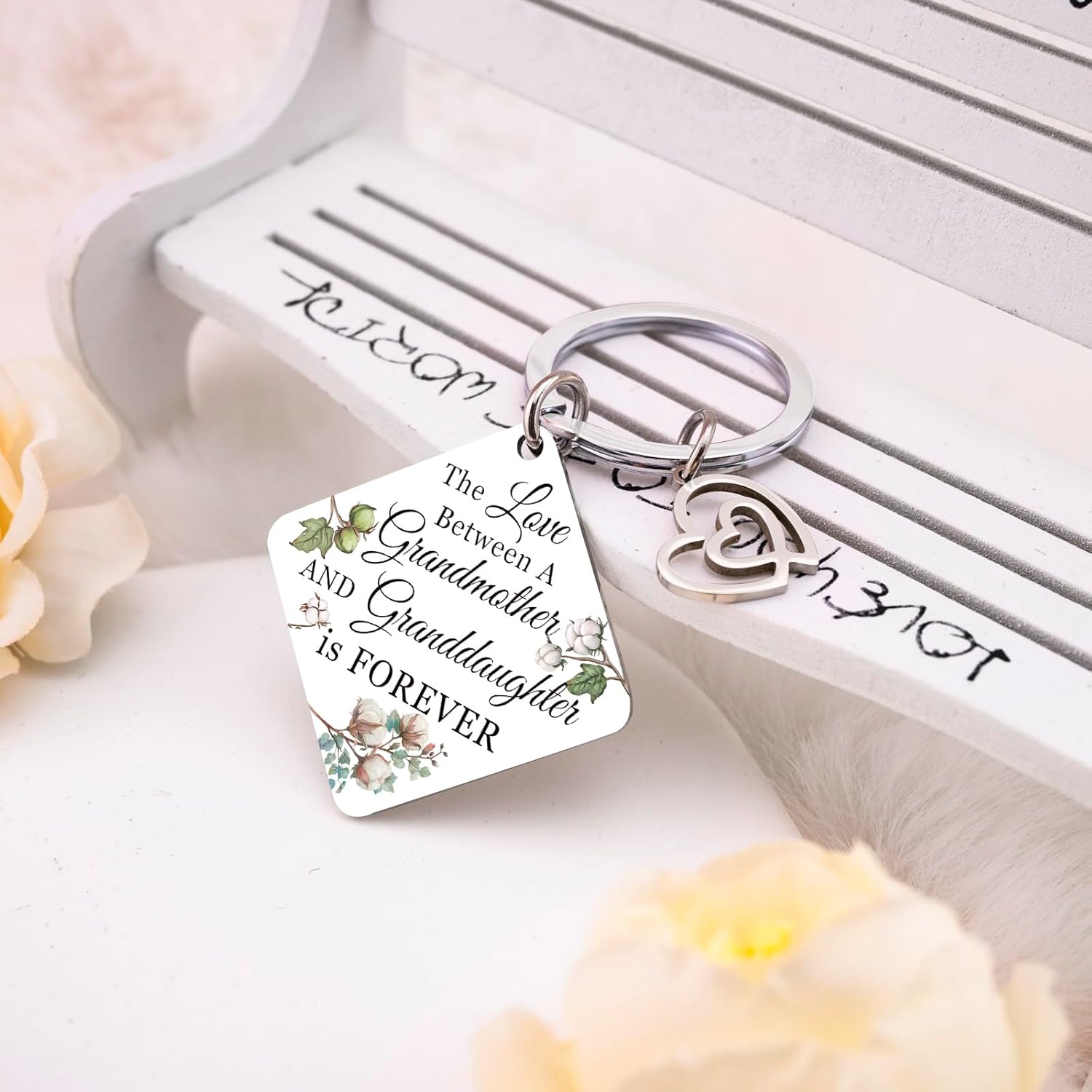 Grandma Keychain Granddaughter Gifts from Grandma The Love Between Grandmother and Granddaughter Is Forever Grandmother Christmas Birthday Gifts - Image 5