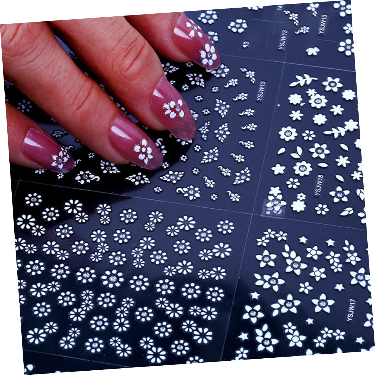 Healeved 150hojas Páginas De Calcomanías Para Uñas Decorativas Pegatinas De Arte De Uñas Diseño De Flores Accesorios Para Manicura Apto Para Hogar y Salón De Belleza