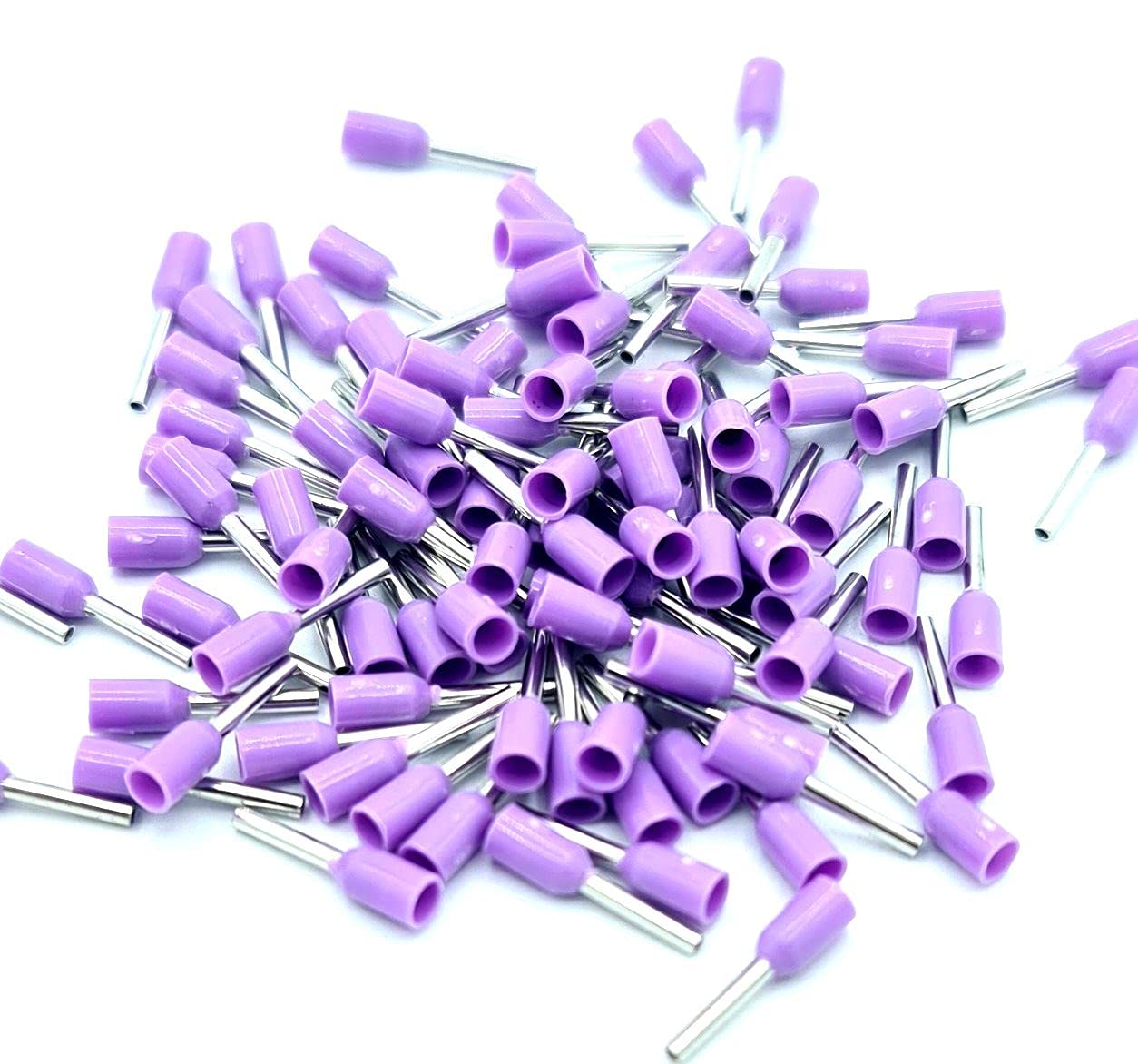 100pcs 0.25mm Insulated Violet Single Cord End Terminal Crimp Bootlace Ferrules