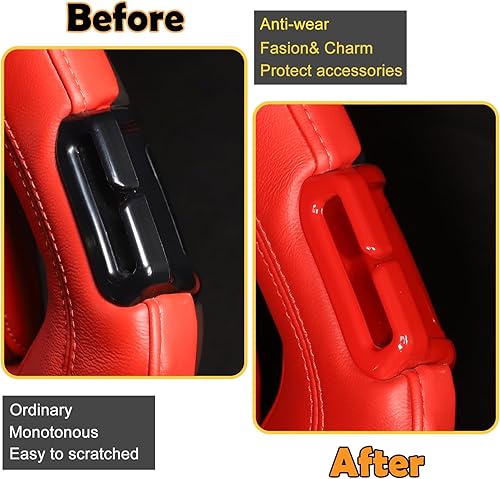 Miniatura 2 de Kit de cubierta decorativa de hebilla para cinturón de seguridad compatible con Chevrolet Corvette C8 2020-2023, accesorios de repuesto para hebilla