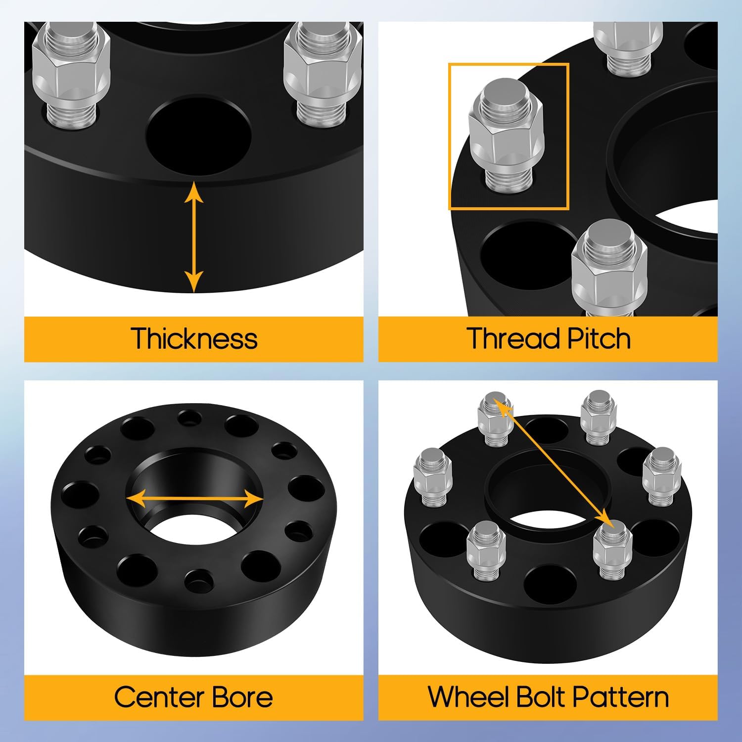 OCPTY 2PCS 6x5.5 to 6x5.5 Wheel Spacers 2" Wheel Adapters 14x1.5 Studs 78.1mm Center fit for 1999-2000,2002-2010,2012-2020 for Cadillac for Escalade / 2004 for Chevrolet for Astro