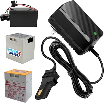 12V Battery Charger for Power Wheels Gray and Orange Top Battery 12V Powered Wheels Charger Replacement Fisher Price Adapter