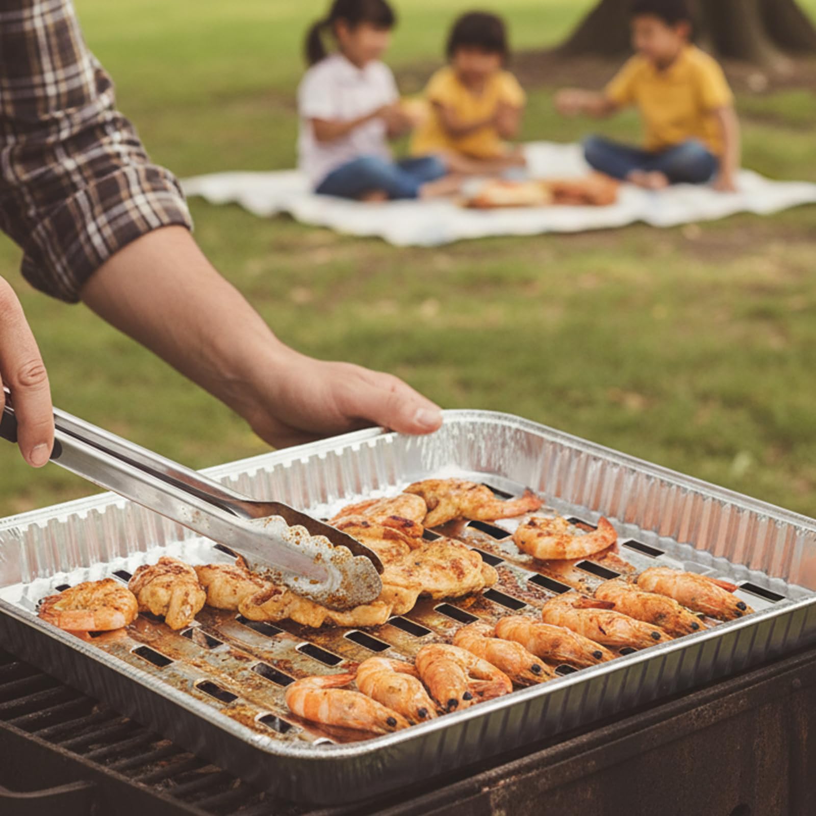 Barquettes Aluminium Jetables Lot de 40 - 340 x 230 x 23 mm - Barbecue Four Congélation Cuisine Argenté