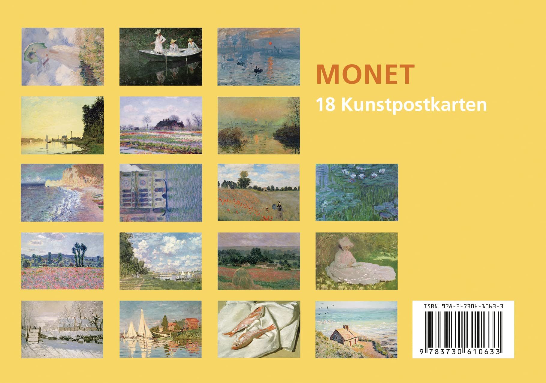 Claude Monet Postkarten-Set 18 Kunstpostkarten Karton