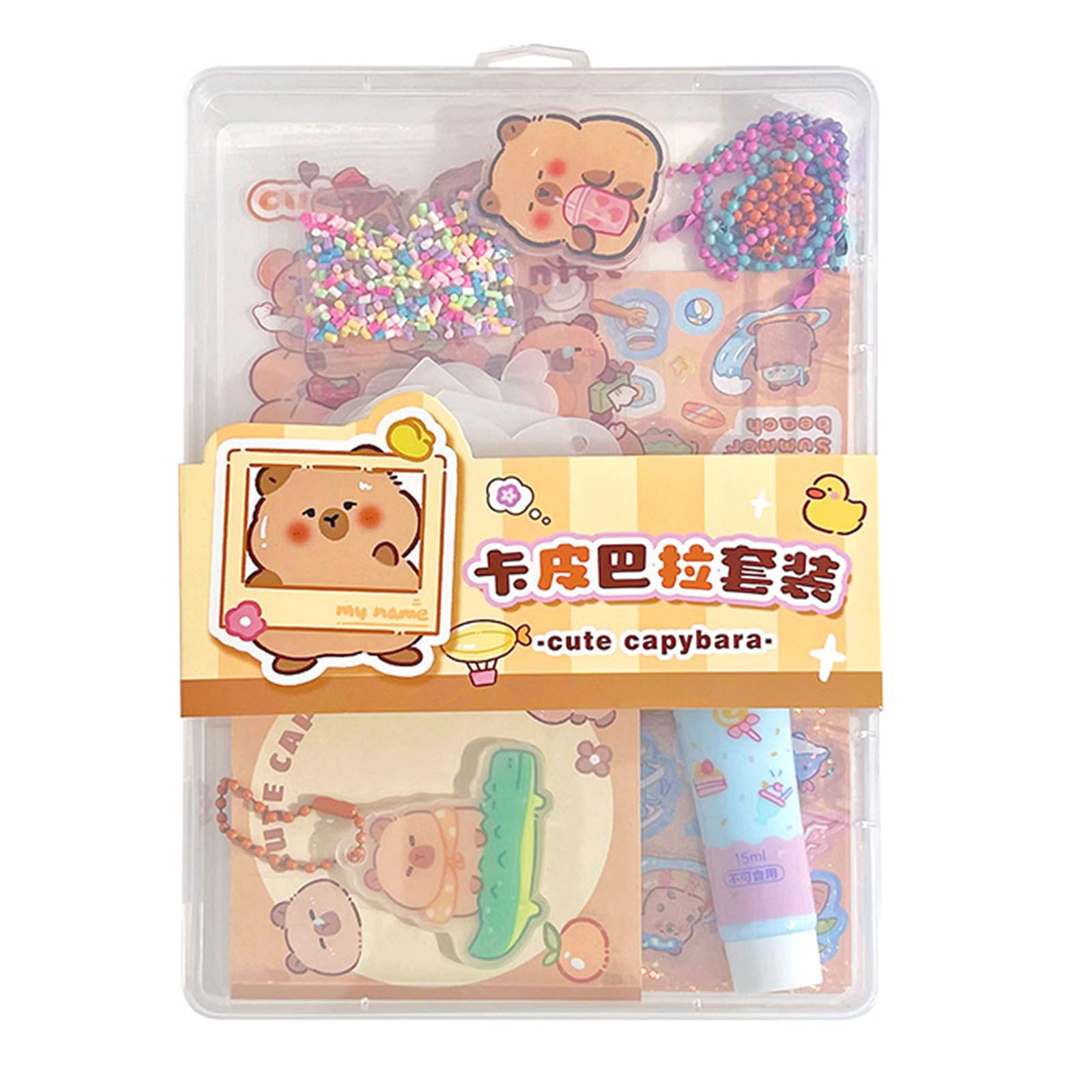 DIY Handmade Notebook Cream Guka Sticker- Hand Accounting Stickers, PET Waterproof Decorative Stickers for Kids and Cute Capybara Stickers (41 Pcs)