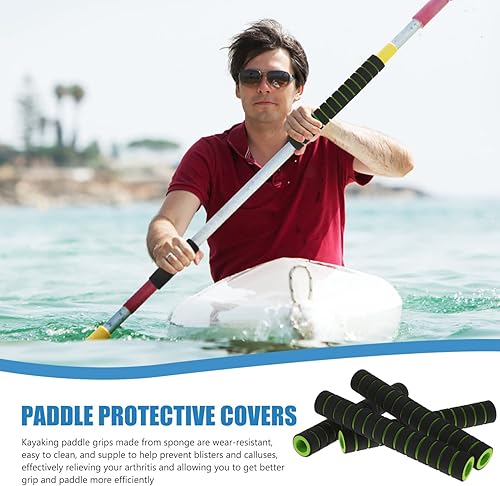 Miniatura 4 de Didiseaon 2 pares de empuñaduras de paleta de kayak de esponja suave para kayak, accesorios de prevención para ampollas y callos, azul
