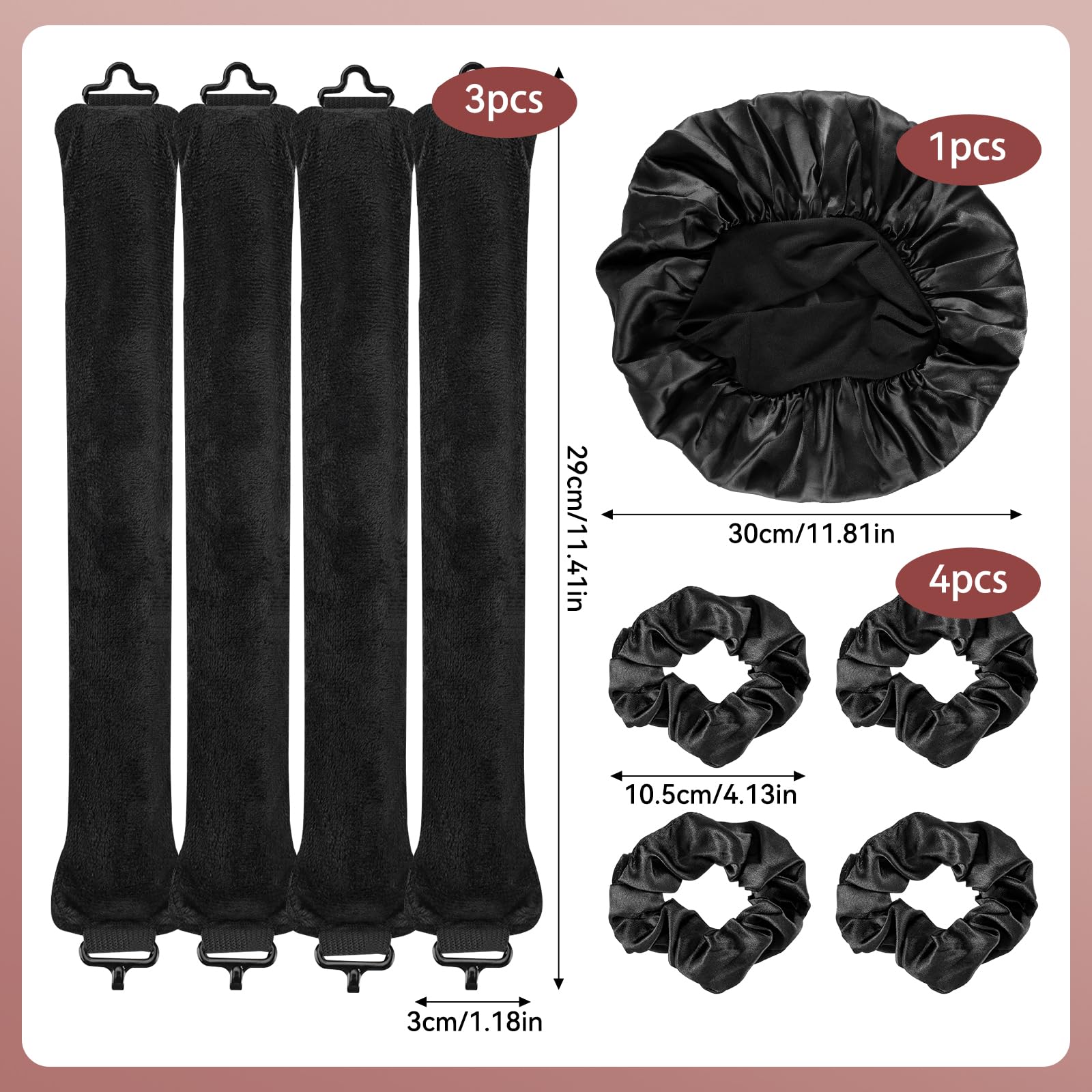 4 Pcs Heatless Curlers, Overnight Heatless Curls - Image 2