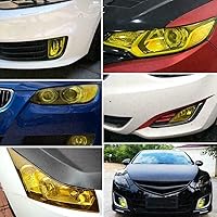 Vista 6 de KOMAS 12” X 48” Tint Vinyl Film Sticker Sheet Roll for Car Headlight, Tail Lights, Fog Lights with Squeegee + Cutter (Glossy Yellow)