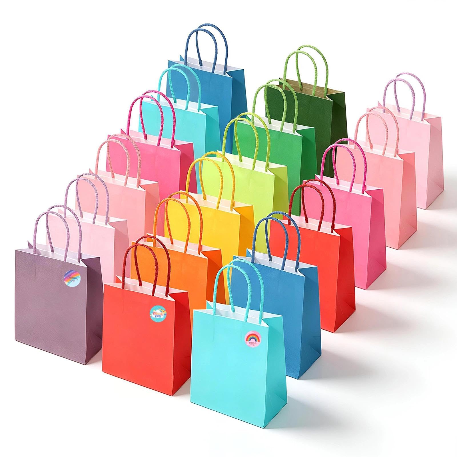 Multipack 24 Mini Paper Favour Bags with Handles 12x6x16cm