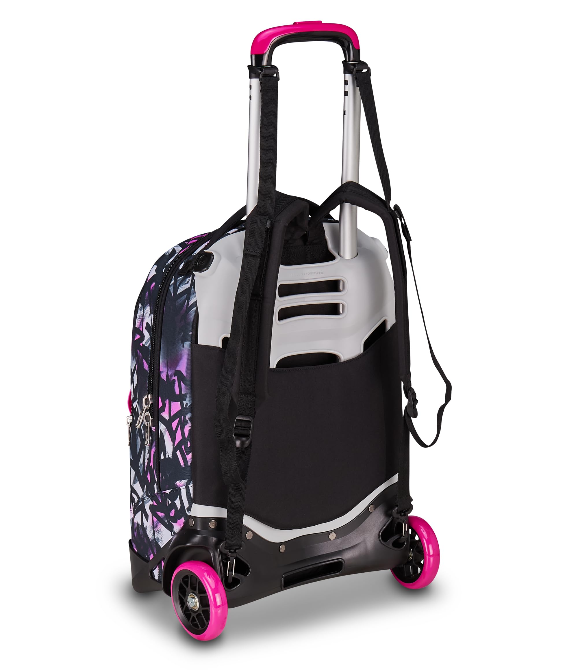 Seven Zaino Trolley Scuola Elementare Bambina, Zaino Sganciabile, Triplo Uso, New Tech, fucsia