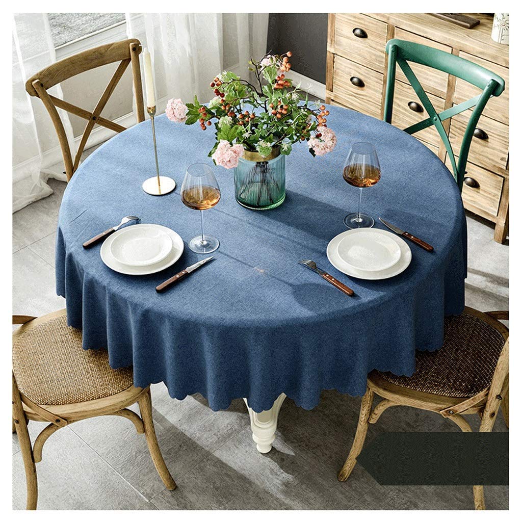 Nappe d'hôtel de style chinois ronde 180 cm sans couture en coton et lin durable