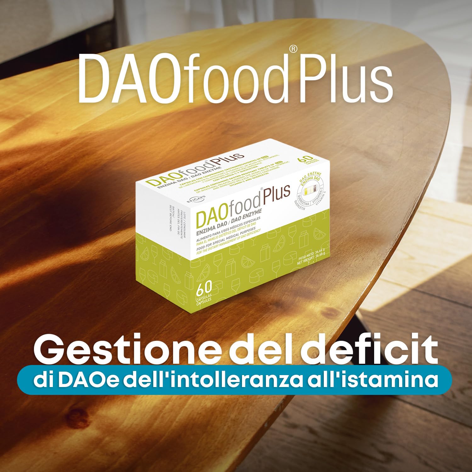 DR Healthcare - DAOfood Plus - Enzima DAO - Quercetina e Vitamina C - Contribuisce all’Equilibrio dell’Istamina Alimentare - 60 Capsule con Mini-Compresse Gastroresistenti di DAO