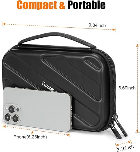 Miniatura 9 de Cwatcun Estuche rígido para filtro de lente, organizador de accesorios de cámara, estuche de viaje, Hardshell impermeable de doble capa, organizador