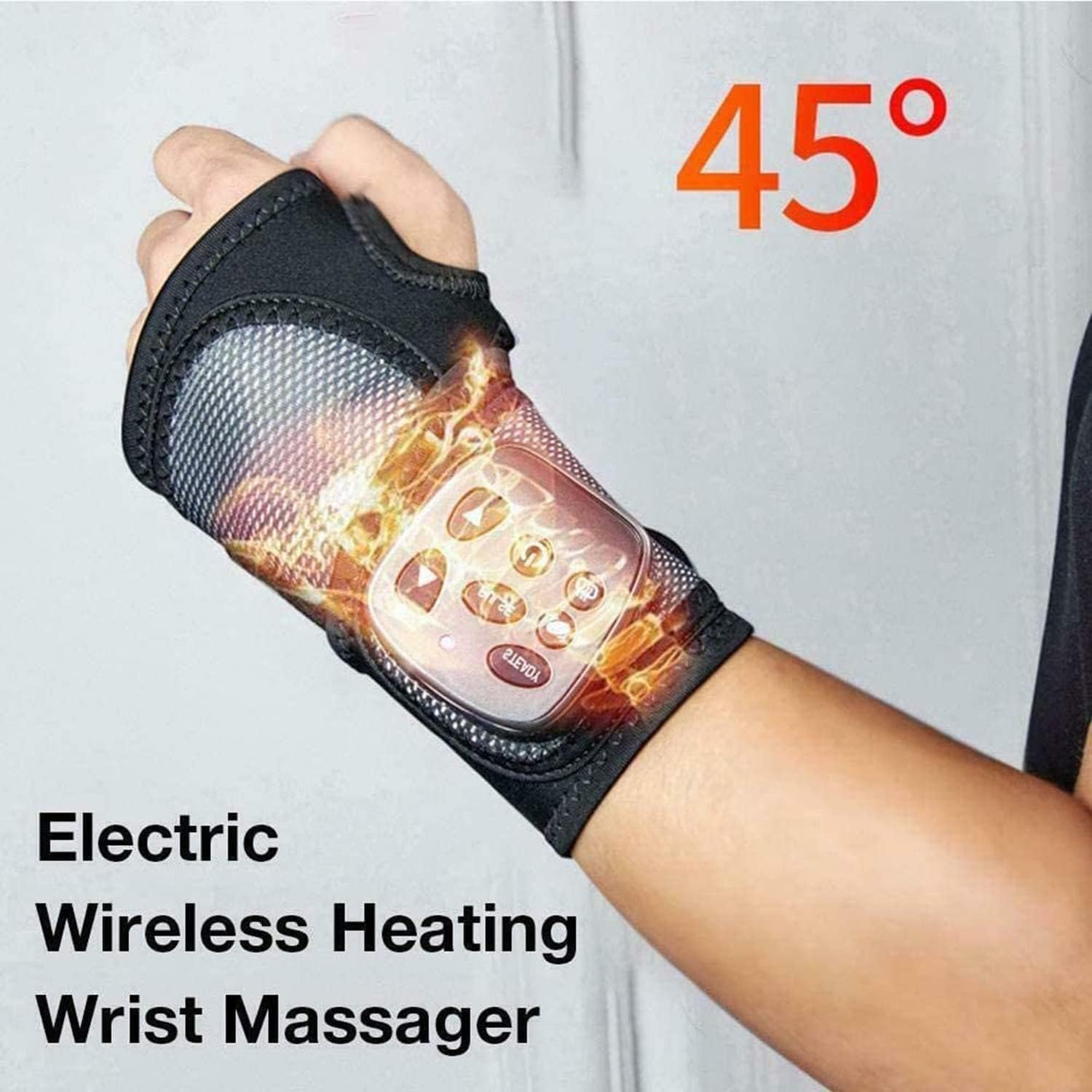 KYOFIS Electric Wrist Massager, Hand Massager with Heating Pad Multifunction Carpal Tunnel Massager for Tendonitis, Arthritis Pain Relief