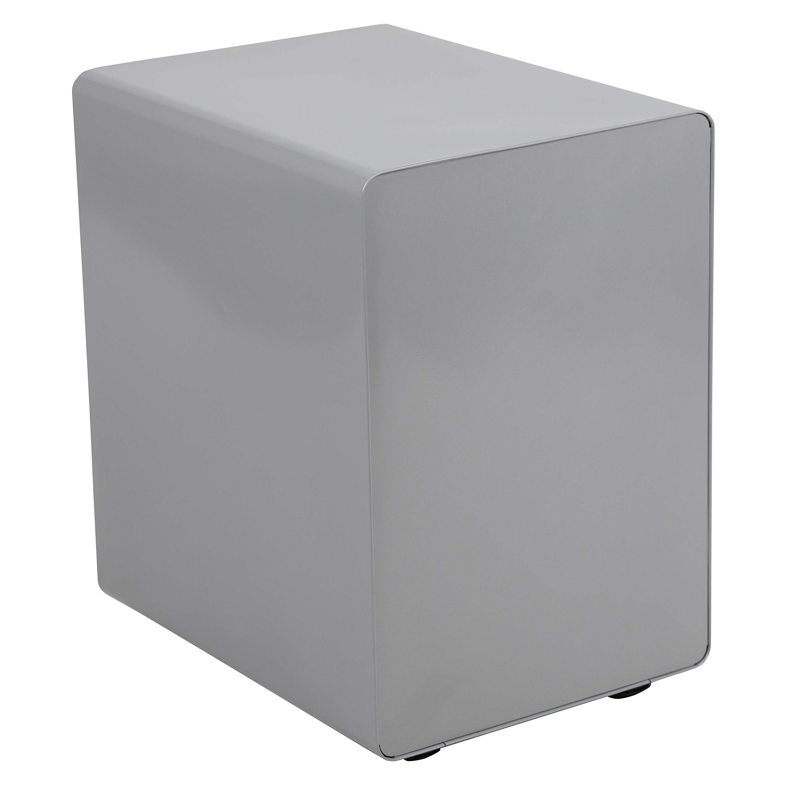 Flash Furniture WREN - Archivador ergonómico de 3 cajones con Mecanismo antibalancín, cajón Colgante para Bandeja Derecha y Cartas, Color Gris