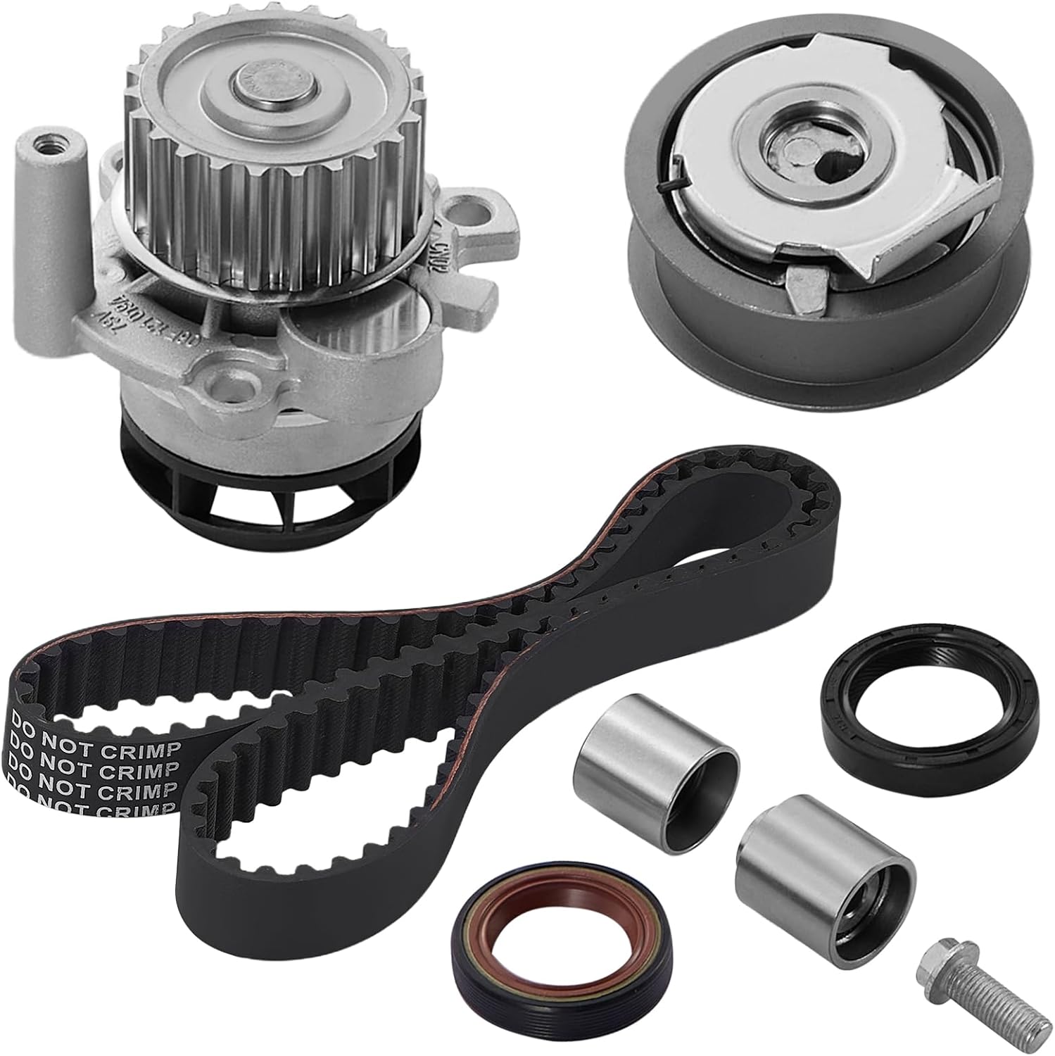 BDFHYK Engine Timing Belt Kit with Water Pump Compatible with VW Beetle 1999-2005, Golf 1999-2006, Jetta 1999-2005 2.0L L4 SOHC Engine for 95296K1 TBK296 2480-0296