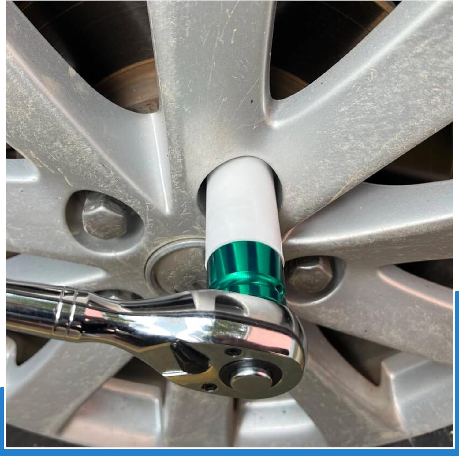 5 Pcs 1/2 Inch Drive Deep Impact Socket Set Metric, Non-Marring Protective Wheel Lug Nut Impact Socket, Thin Wall Deep Impact Socket Set 6 Point, 15mm, 17mm, 19mm, 21mm, 22mm, CR-MO