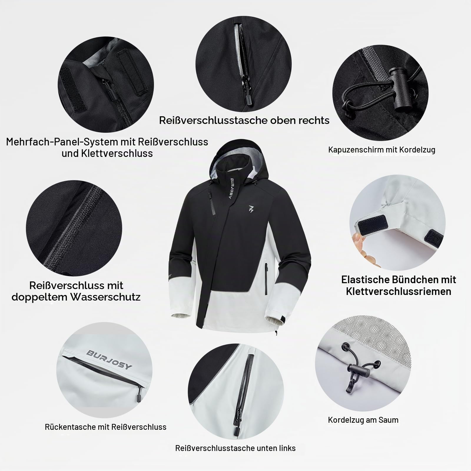 Regenjacke Herren Mit Kapuze, Packbare Regenbekleidung Fahrrad, Atmungsaktiv Reflektierende Wasserdicht Windjacke Für Radfahren, Golfen, Wandern, Angeln