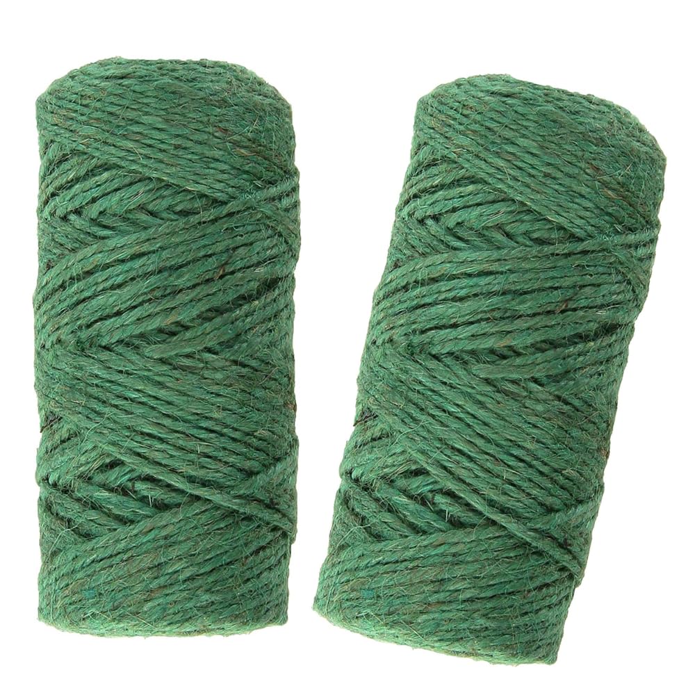 Garden Mile Heavy Duty Garden String, Garden Twine Green, Jute Twine, Sisal & Hemp Rope, Thick Rope for Floristry Supplies (100 Metres Green Natural Twine)