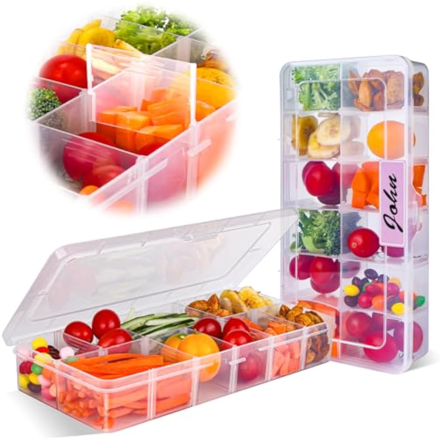 Amazon.com: AIERSA Snack Box Container for Adults-12 Compartments