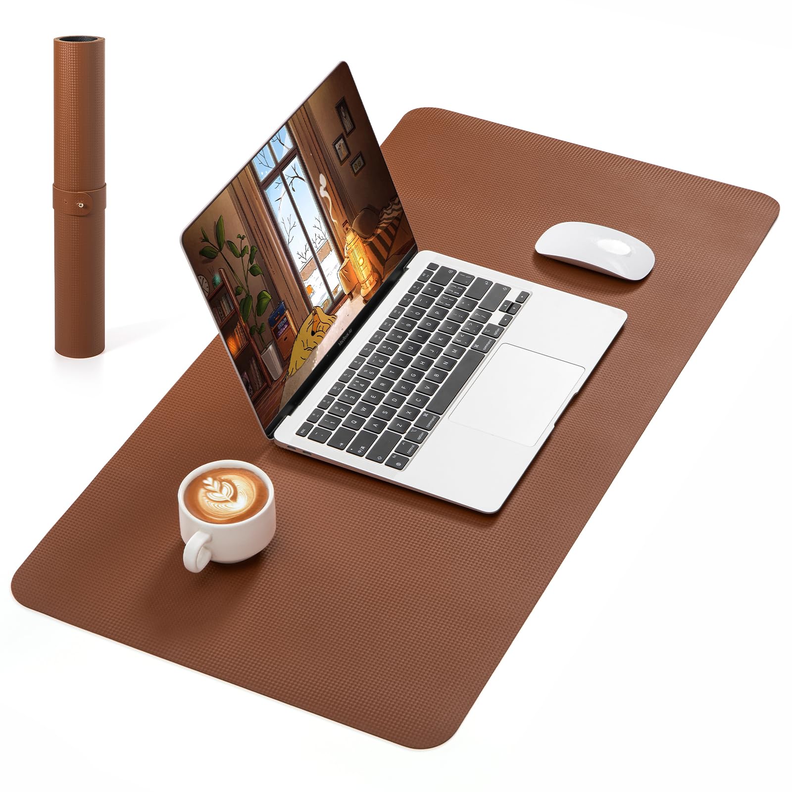 Sous-Main Bureau NOSTHEART - Cuir Double Face - Antidérapant - Imperméable - 60x33,5 Cm