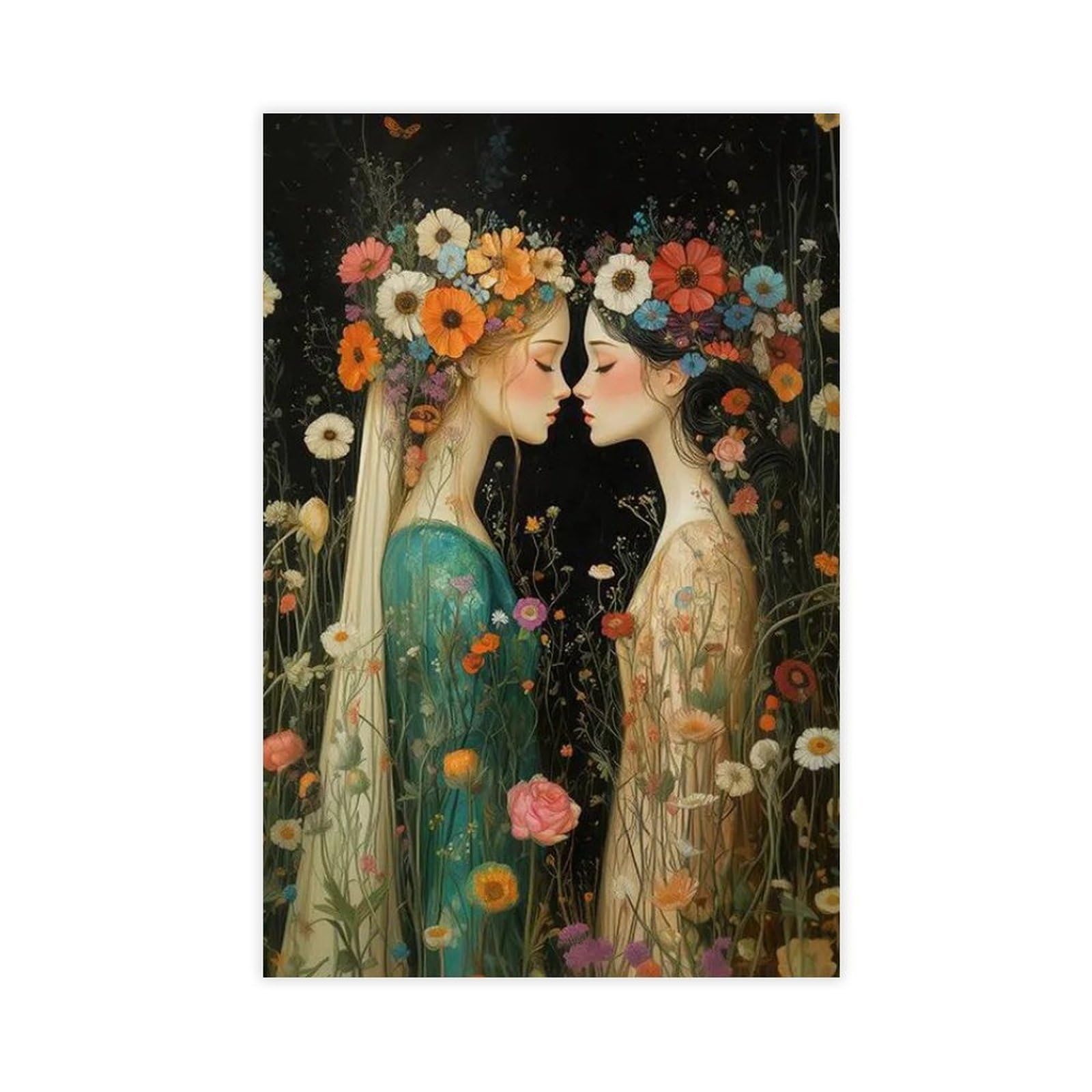 UTGN Goddesses in Love Canvas Canvas Poster Wall Art Print Picture Paintings 16x24inch(40x60cm)