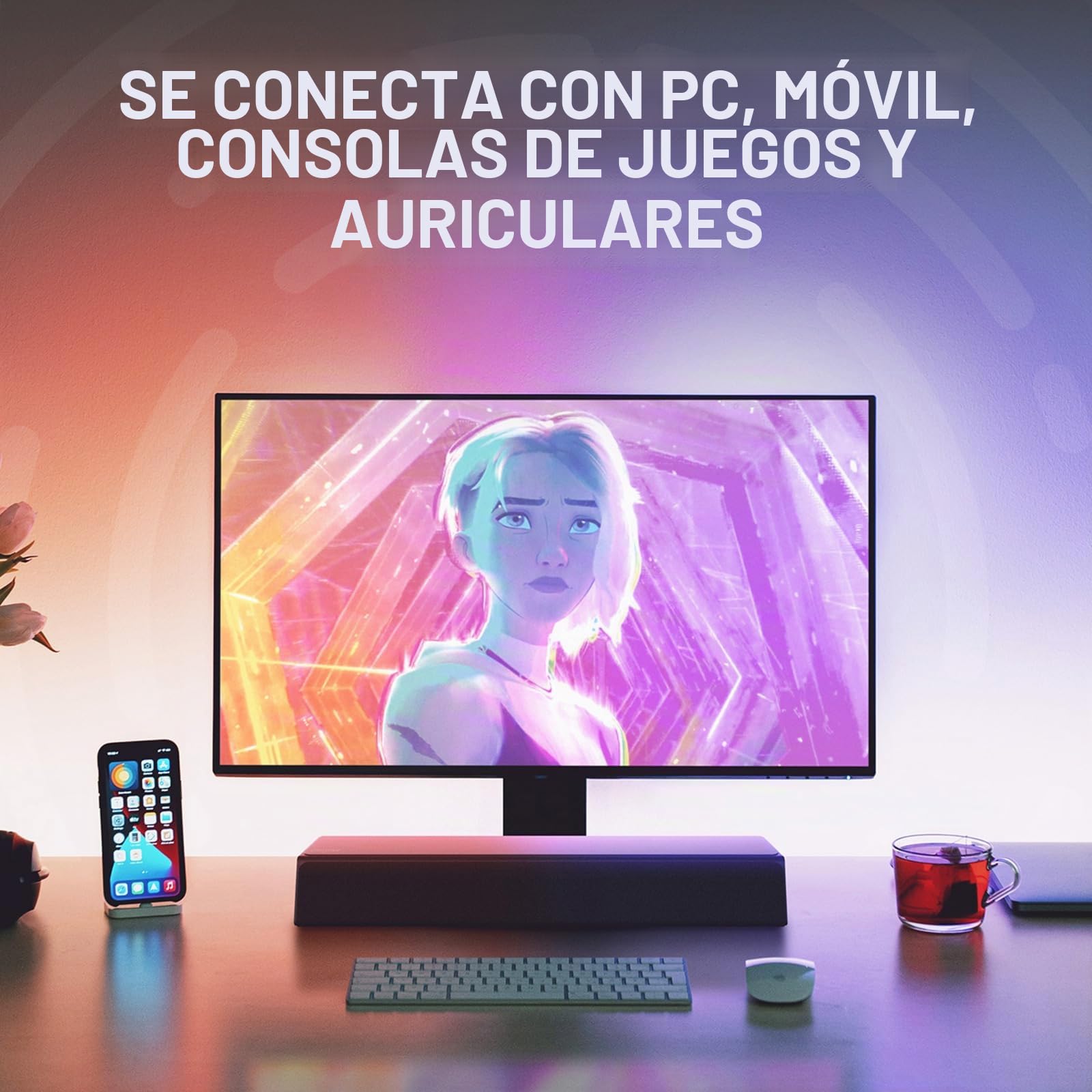 Creative Stage SE Mini Barra de Sonido compacta Debajo del Monitor con Bluetooth 5.3, Audio Digital USB, para pc y Dispositivos móviles