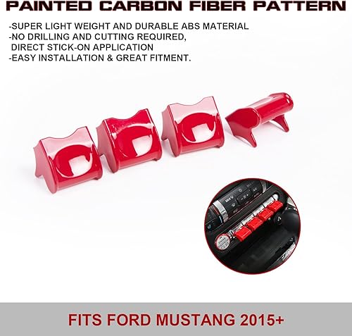 Miniatura 6 de x xotic tech Cubierta del botón del interruptor de la consola central, accesorios interiores, cubierta de botón de navegación de control de