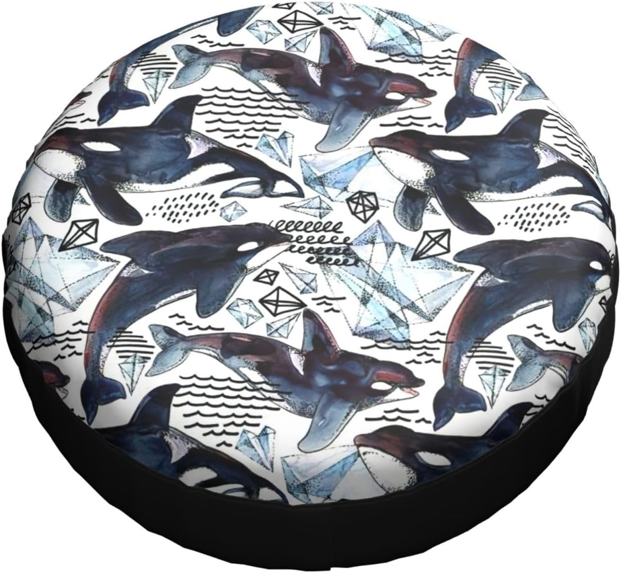 Killer Whale Print Tire Cover Universal Spare Wheel for Trailer Rv SUV Truck Camper Travel Accessories