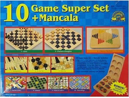 Amazon Com Challenge Master 10 Game Super Set Mancala Toys Games