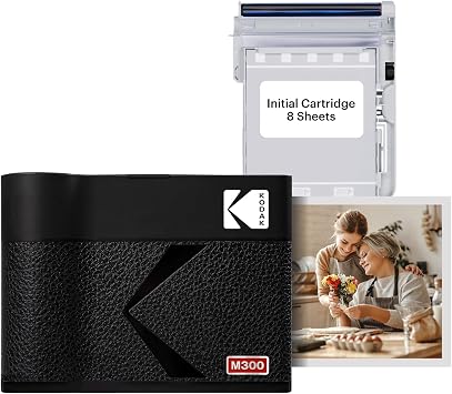 KODAK Mini 3 ERA 4PASS Portable Photo Printer 3 x 3 inches Printer + 8 Sheets, Black