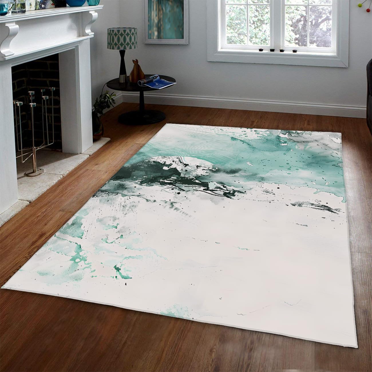 Tapis abstract art 80x150cm lavable et antidérapant pour decoration salon