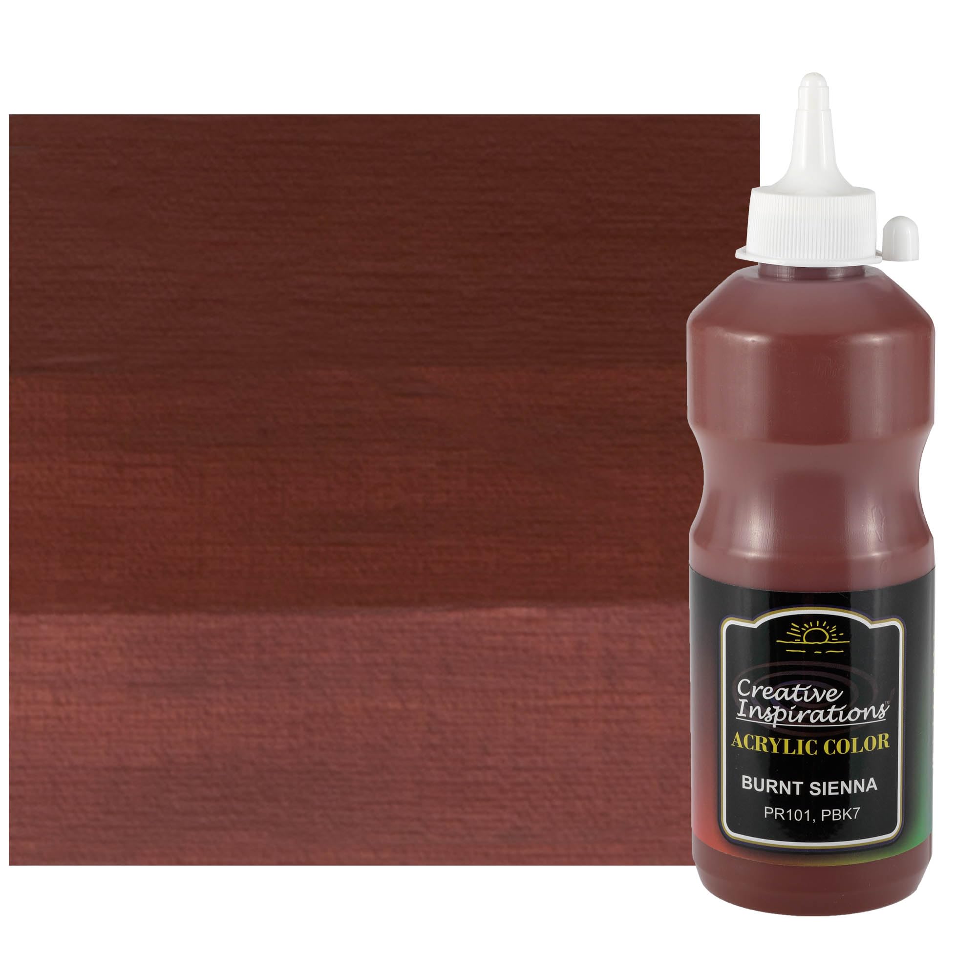 Creative Inspirations Acrylic Paint - Burnt Sienna - 500 mL Bottle - Smooth & Creamy Consistency, Vibrant Pigmentation, Great Coverage for Artists -