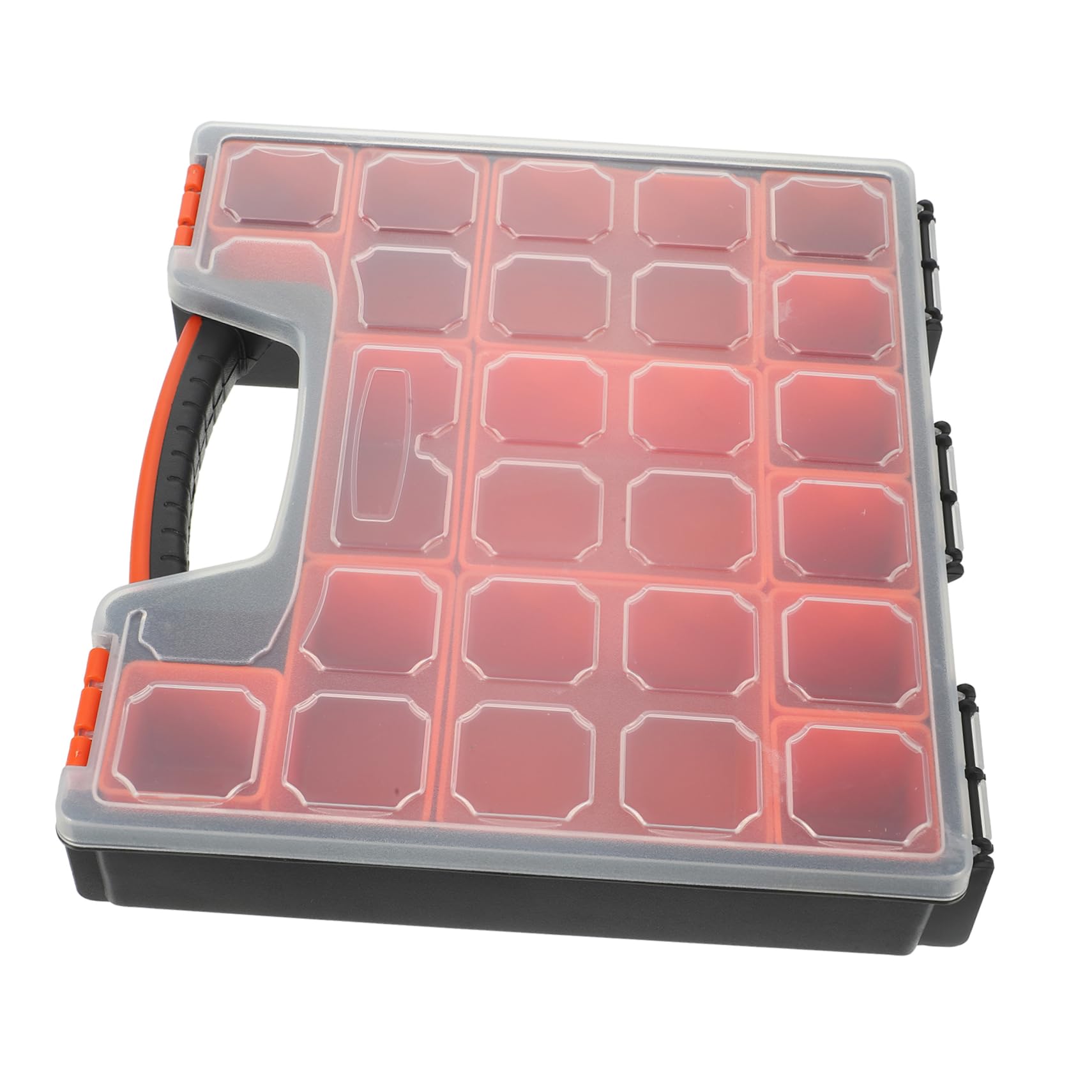 SHINEOFI Boîte de Rangement Compartimentée en Plastique pour Petites Pièces, Vis et Boulons, Pratique pour Matériel et Perles, Rouge