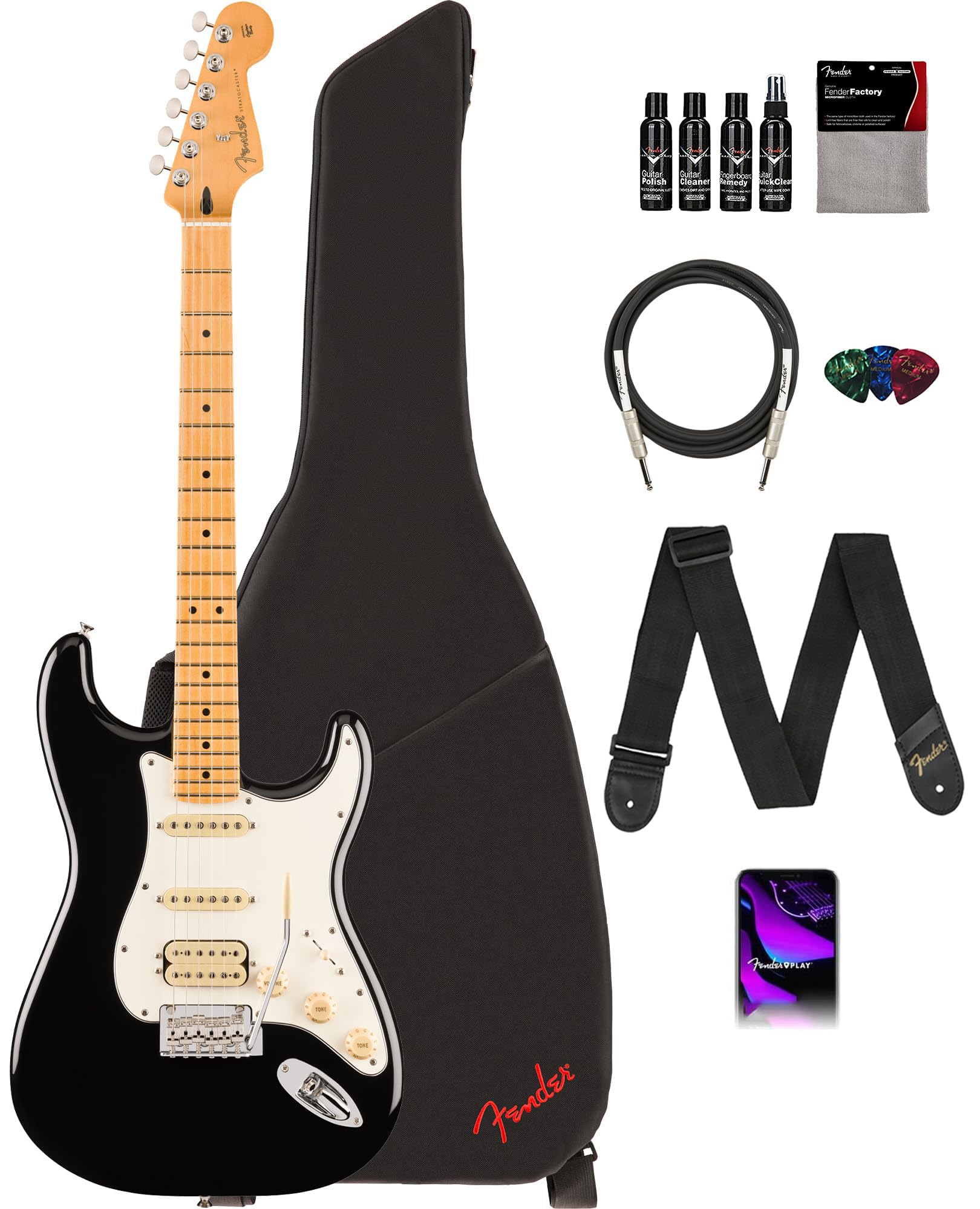 fender player ii stratocaster HSS 軽量 Amazon.com: Fender Player II Stratocaster HSS - Black Bundle with