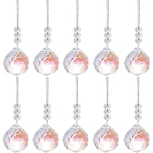 Crystal Suncatcher Colorful Ball Prisms Window Rainbow Maker with Ribbon for Hanging 40mm Pack of 10