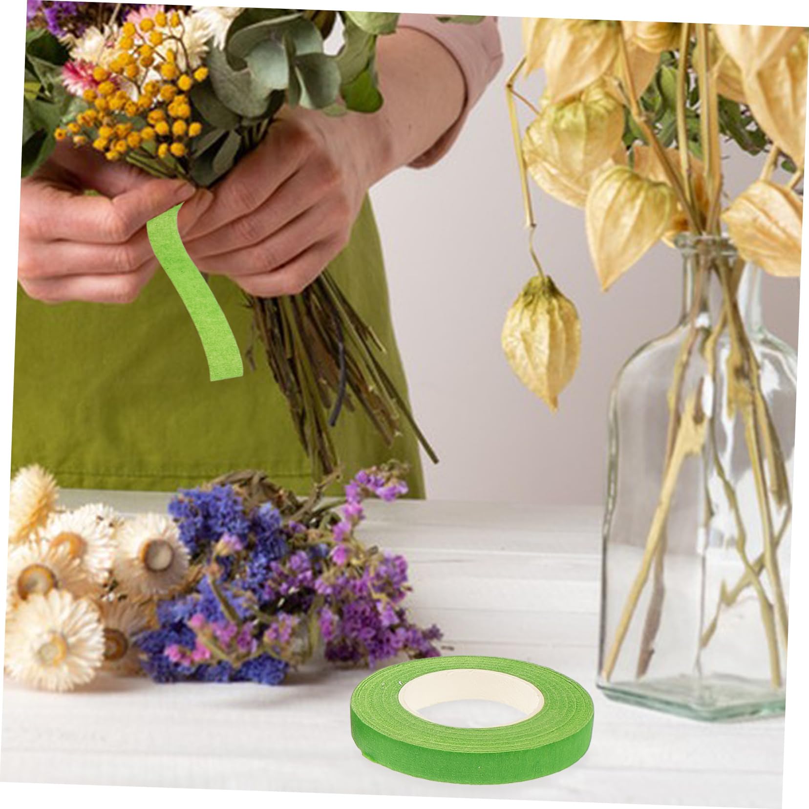 Kit Completo Per Composizioni Floreali: Nastro E Filo Metallico, Tagliafili, 100 Fili, 4 Rotoli Nastro